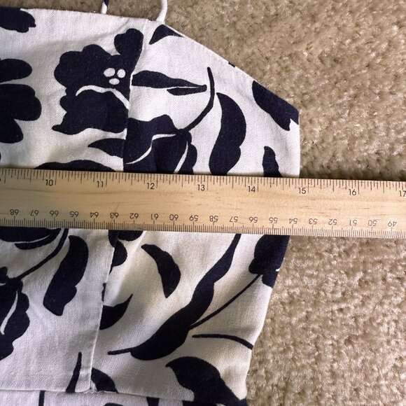 Old Navy Womens Linen Blend Cami Dress white Navy Floral Smocked Back XS E434 - Picture 12 of 15